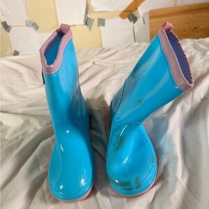 Kids' Blue and Pink Rain Boots